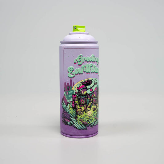 "Greetings Earthlings" Custom Printed Spray Can